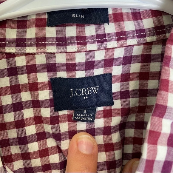 4/$25 J crew maroon purple plaid dress shirt - Picture 4 of 5
